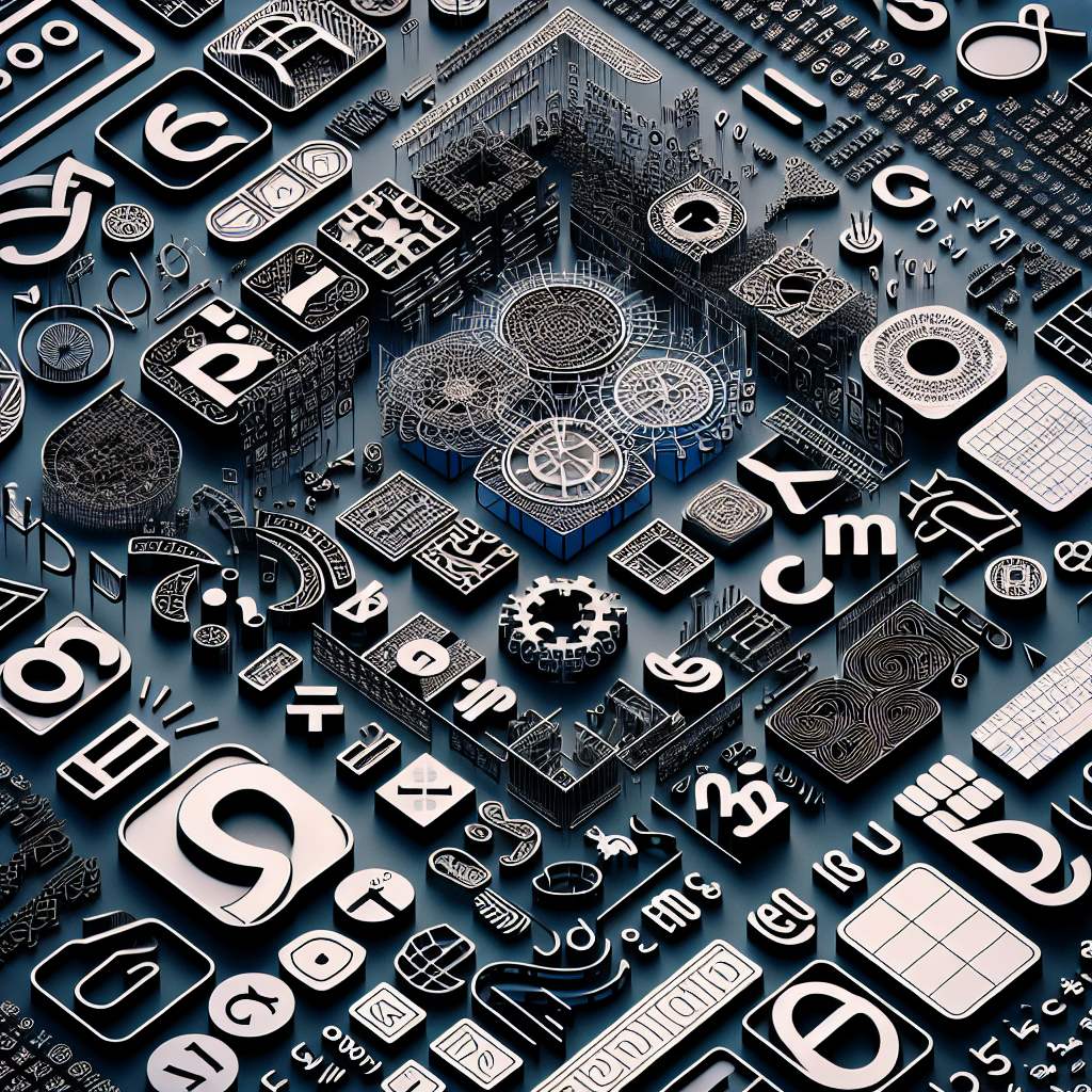 Vielfältige Schriftarten und Symbole für eine leserfreundliche Webdesign-Wahl.